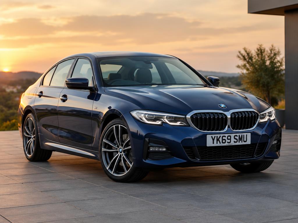 Donkerblauwe BMW 3-Serie sedan in nette staat